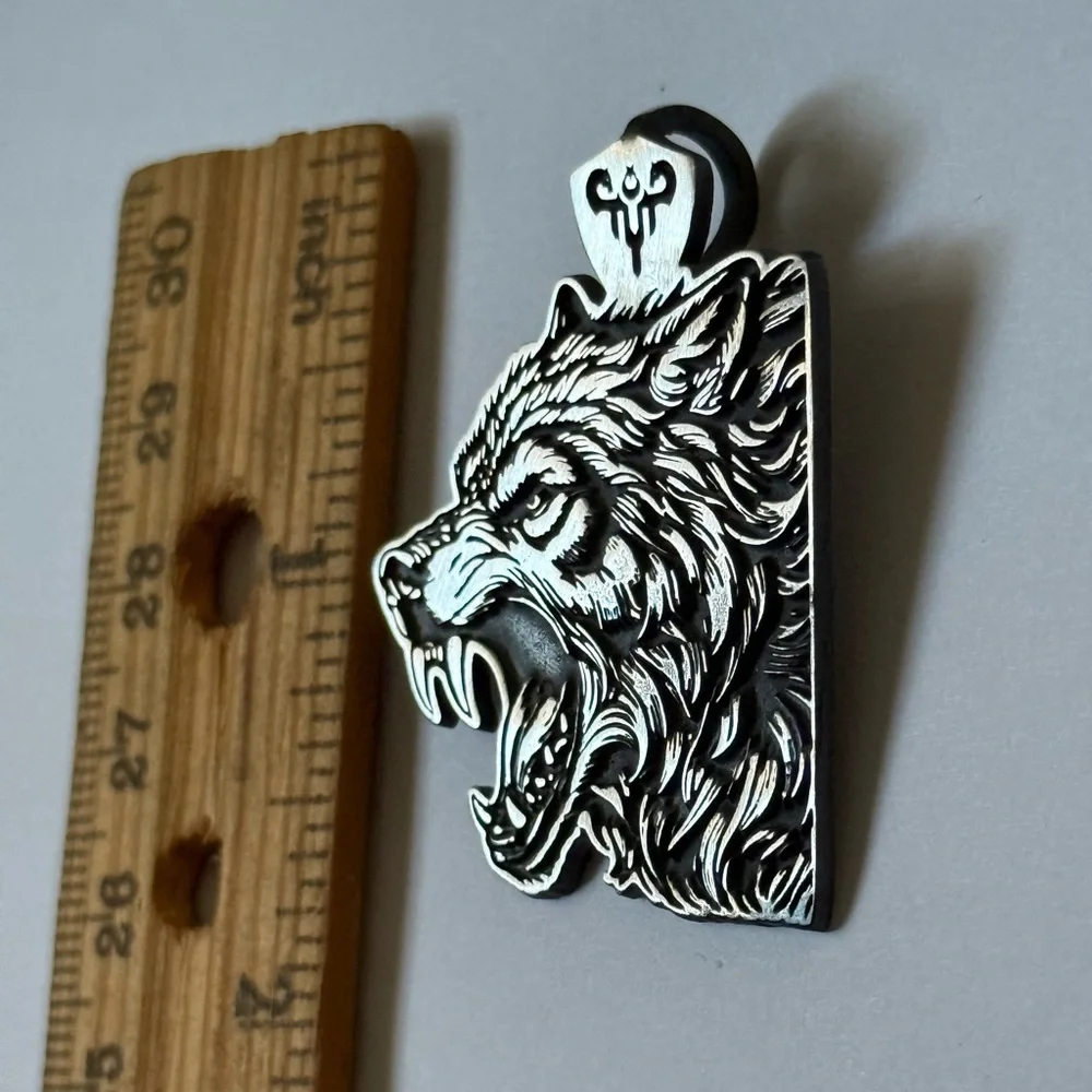925 Silver wolf unisex pendant